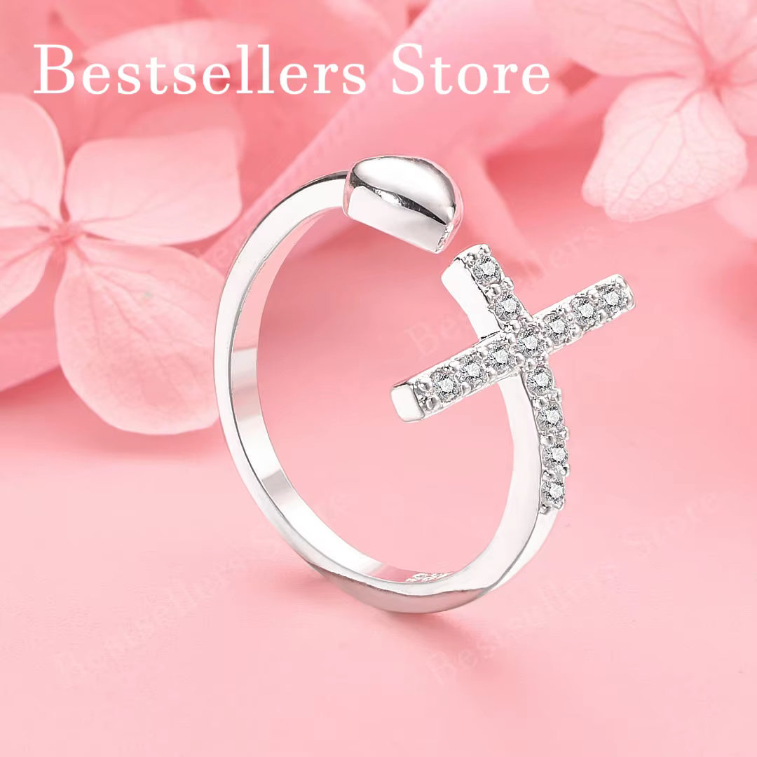 Bague croisée exquise en argent sterling 925, 1 pièce, avec ouverture, cadeau pour femmes à la mode,