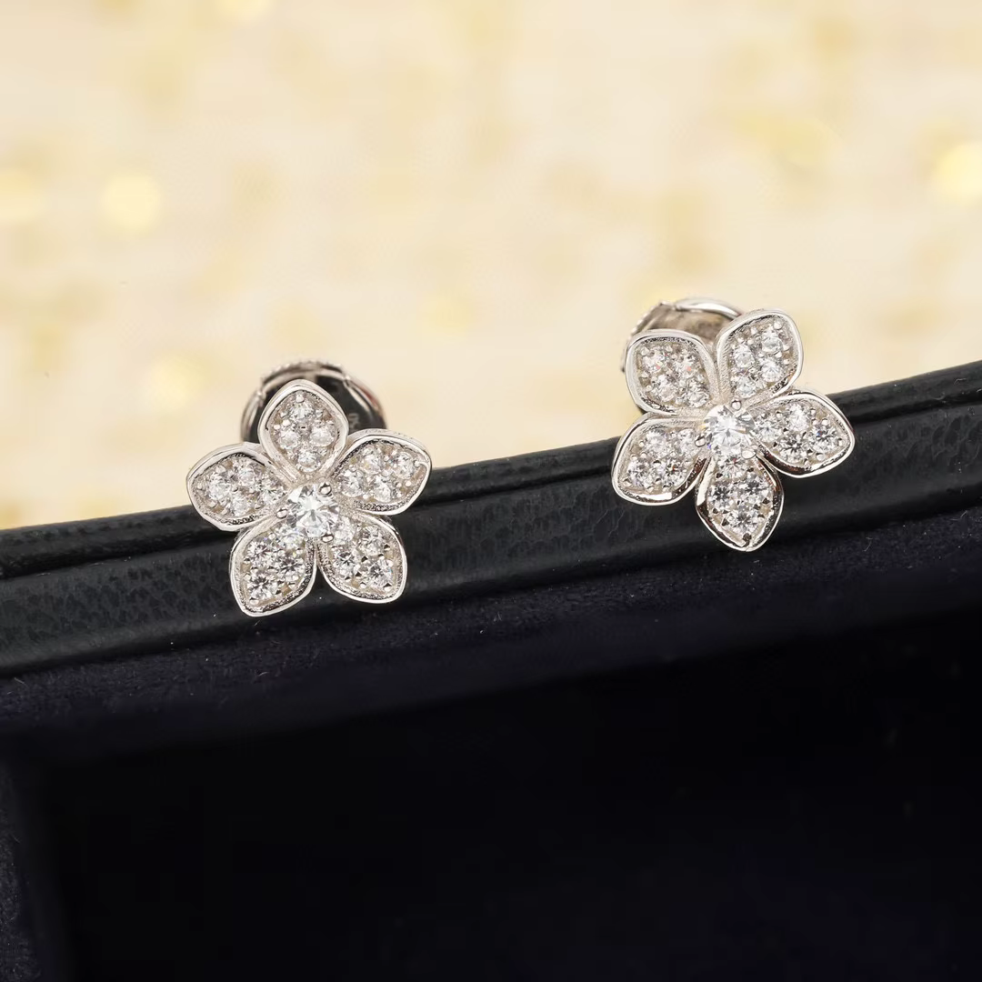 Nouvelle collection 2026 : Boucles d'oreilles clous en argent sterling 925 pur, motif fleur de ceris