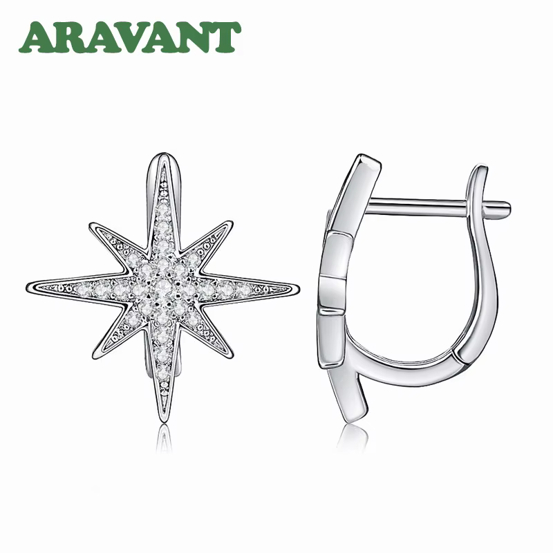 ARAVANT Boucles d'oreilles géométriques en argent 925 et or 18 carats pour femmes et filles, bijoux 