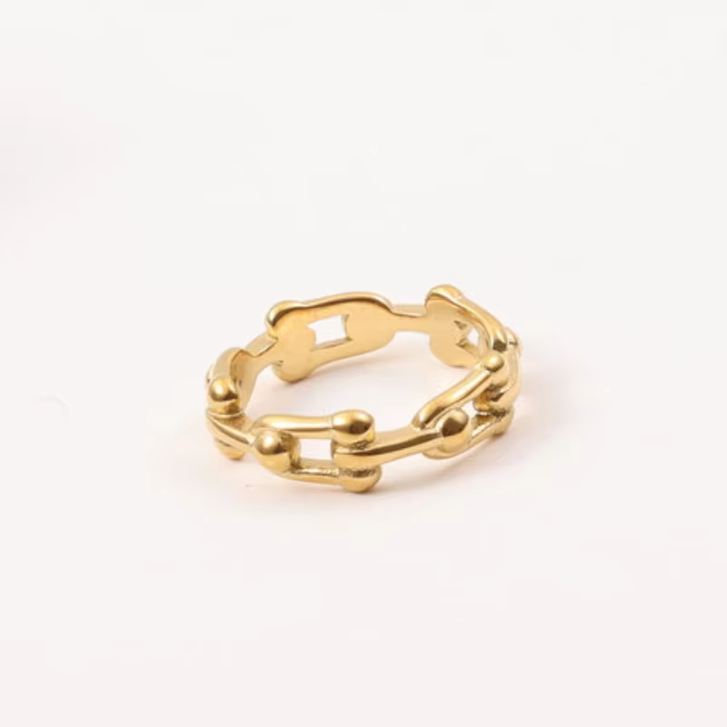 Bague de JORing en acier inoxydable plaqué or pour femme, sweat-shirts féminins, cadeaux d'anniversa