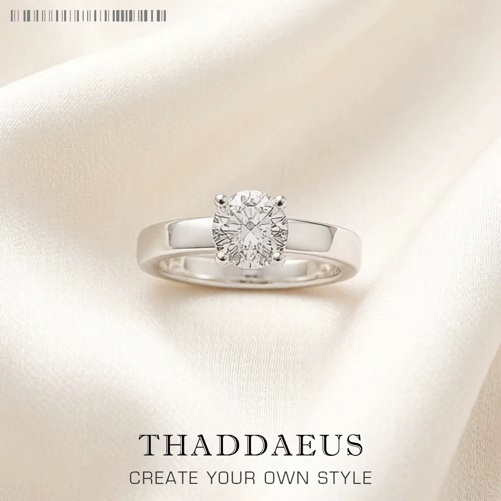 Bague en zircone blanche, bijoux de mode Glam de Style européen pour femmes, cadeau en argent Sterli