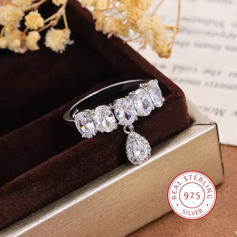 Bague porte-bonheur mauvais œil plaqué argent 2024, pendentif en Zircon, bijoux de luxe pour dames, 