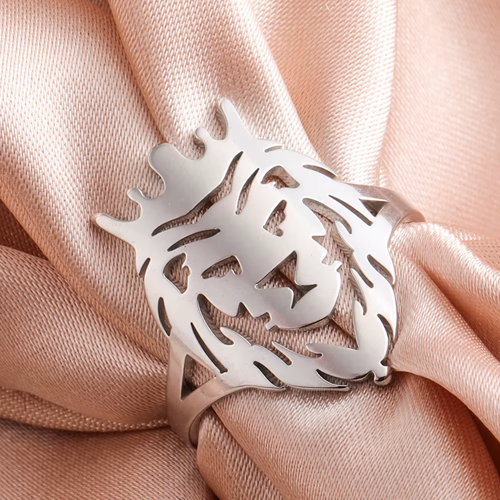 Dawapara – bague tête de Lion réglable, Totem Animal nordique, Talisman de force, bracelet de mariag