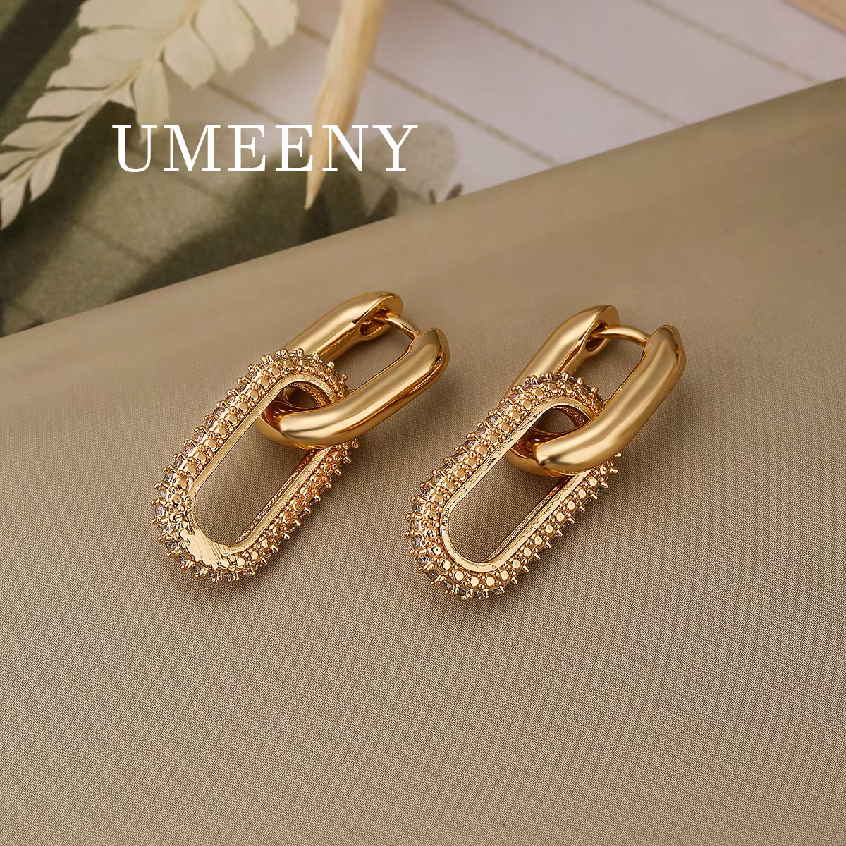 Boucles d'oreilles à Double anneau en argent Sterling 925 pour femmes, breloques de luxe en Zircon, 