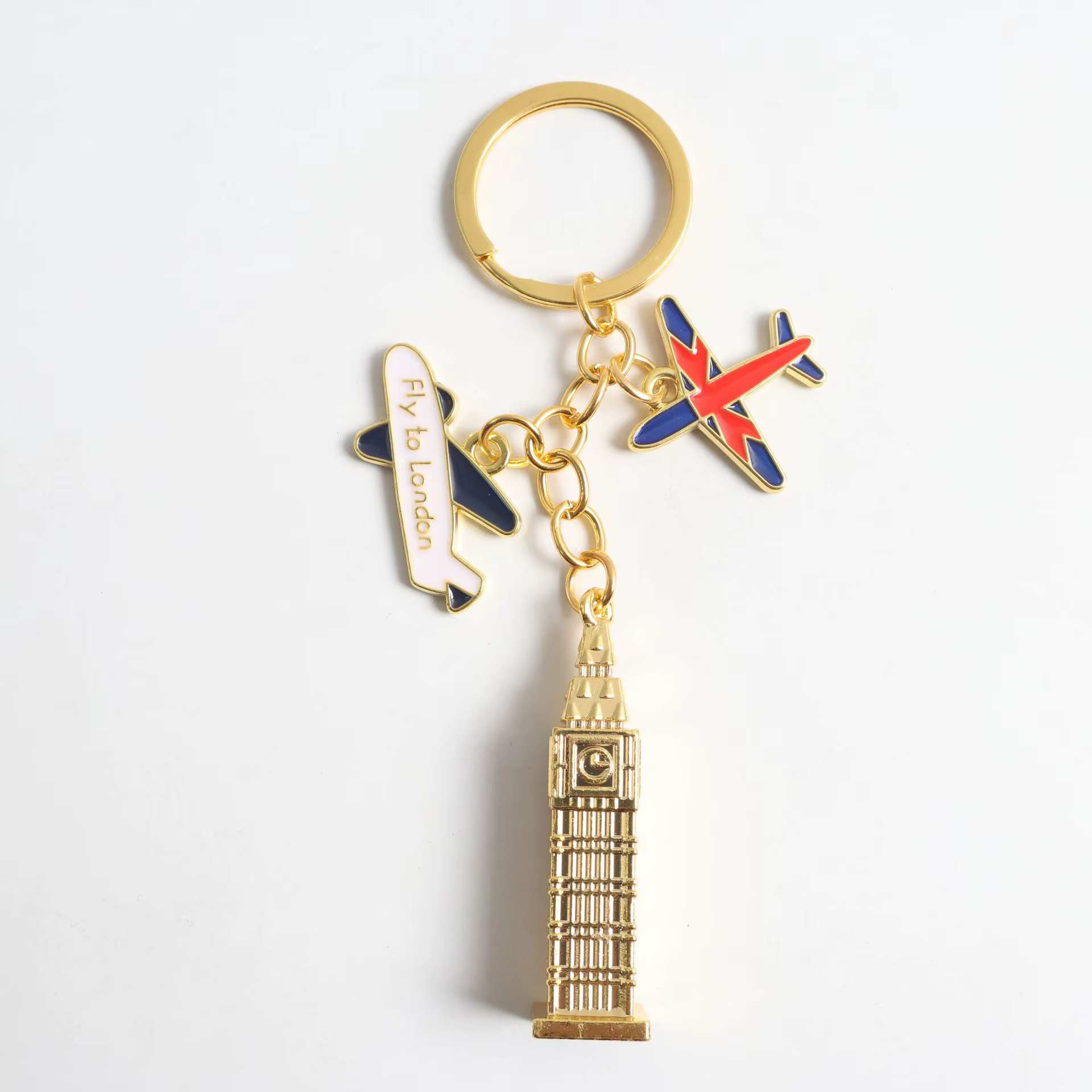 Porte-clés en métal sur le thème de Londres, Big Ben, Tour de l'Horloge, Couronne Royale, Garde de l