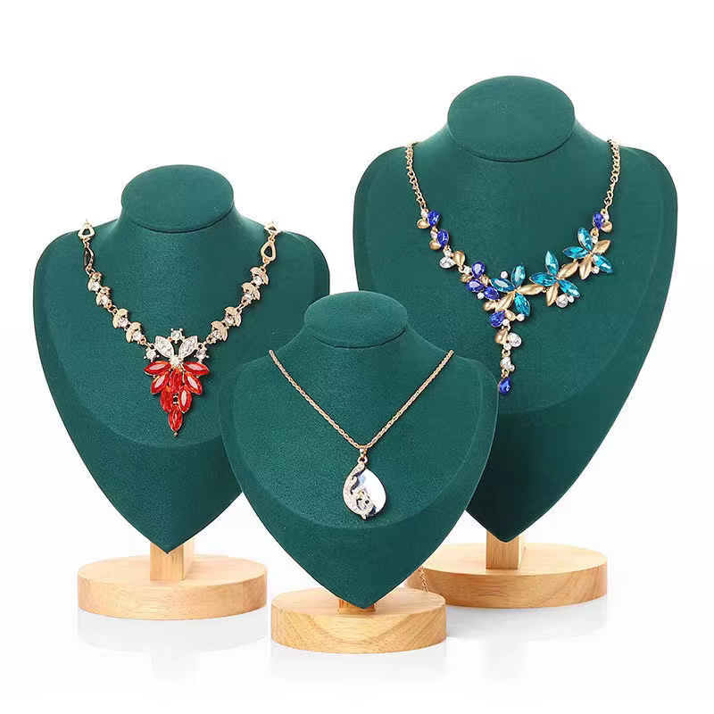 Présentoir à Bijoux en Velours de Haute Qualité, Modèle Buste, Présentoir, Collier, Mannequin, Suppo