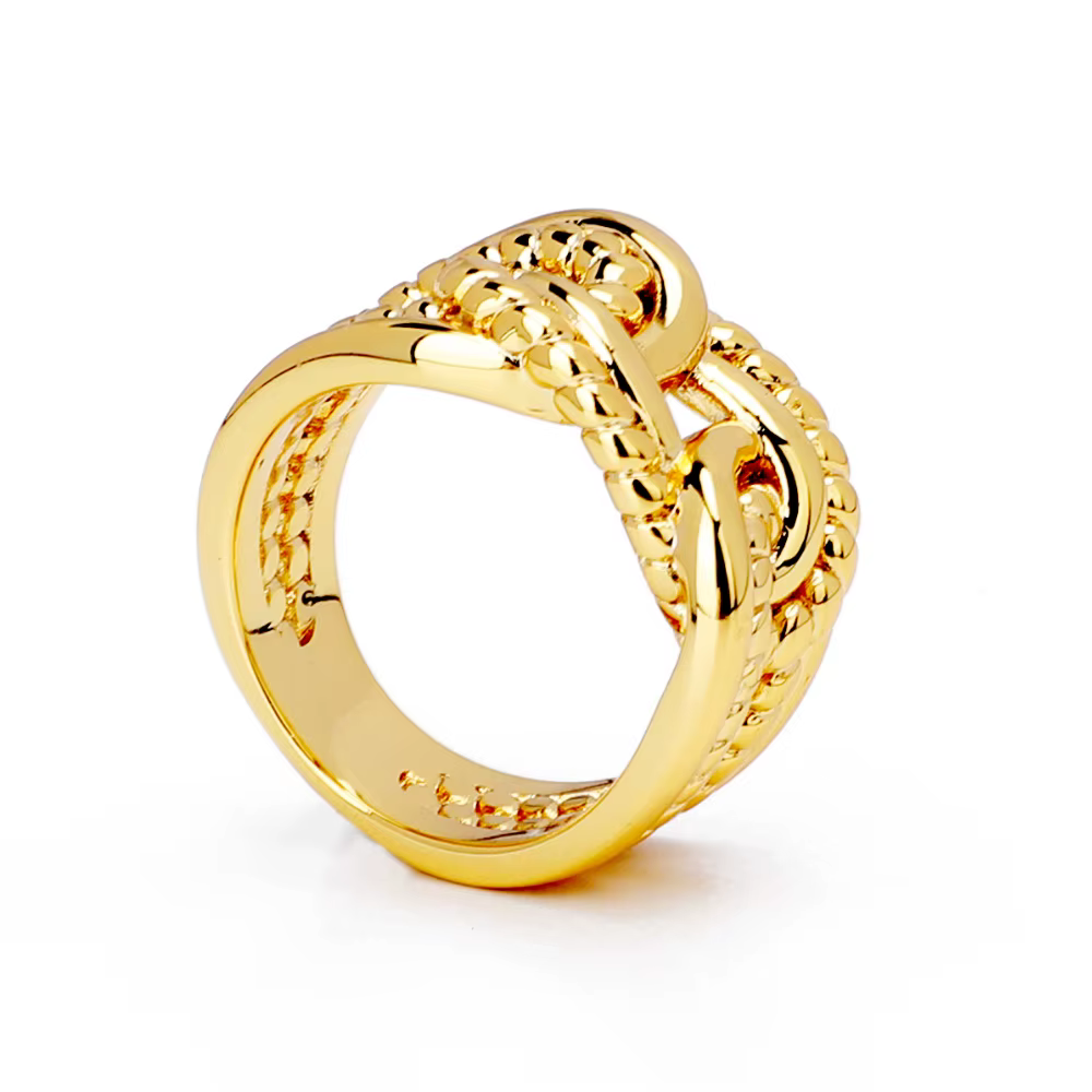 VAROLE-Bague torsadée creuse punk pour femme, bijoux fantaisie, accessoire de fête, document en or