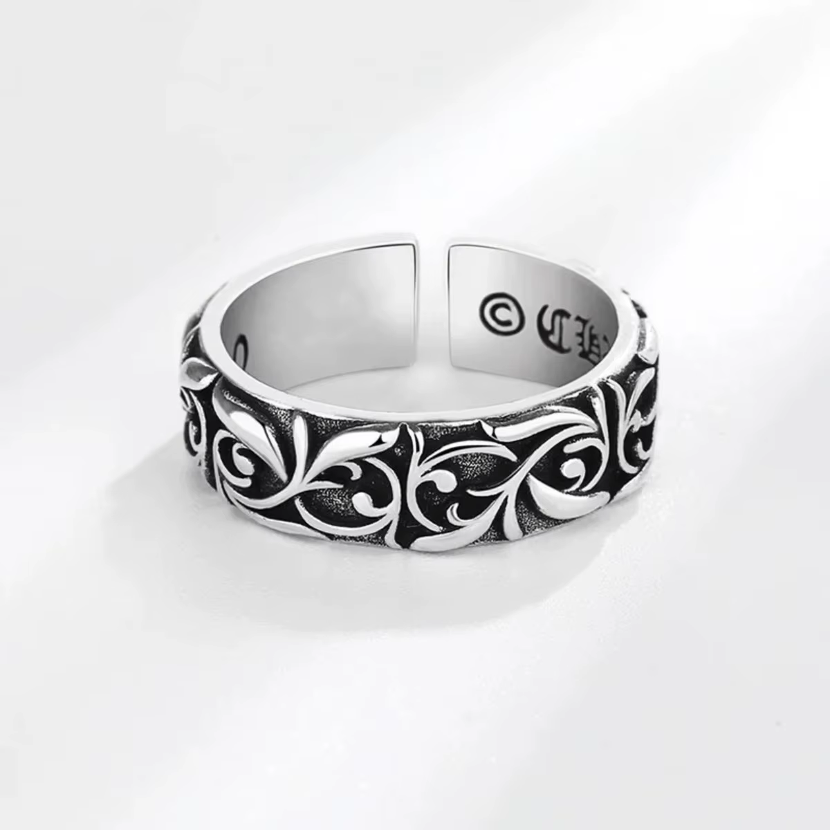 Bague Éternelle en Argent, Style Punk Gothique Vintage, Bague Ouverte pour Hommes et Femmes, Bijou U
