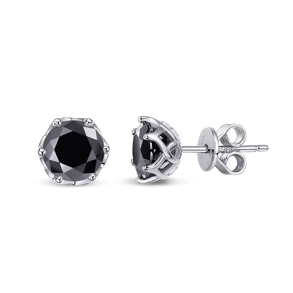 MooYA-Boucles d'Oreilles en Moissanite pour Femme et Fille, Bijoux Fins en Argent S925, Vert, Noir, 