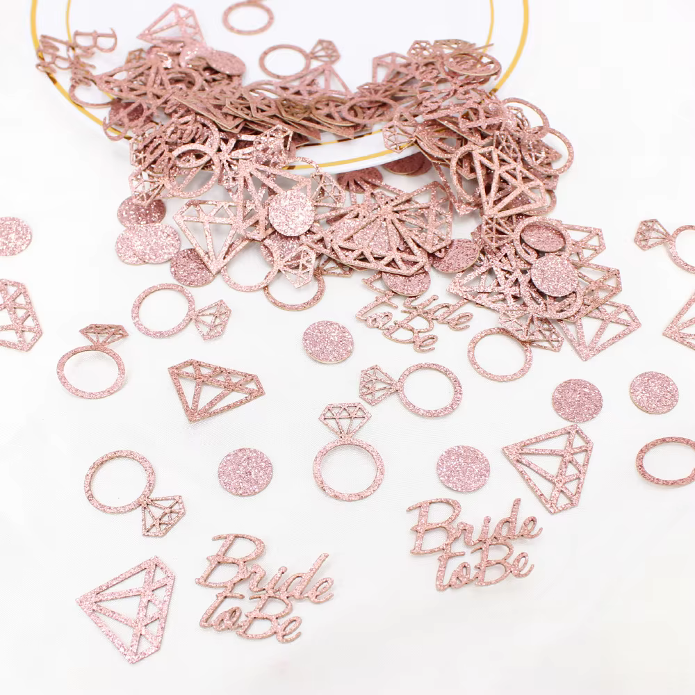 100 pièces paillettes diamant anneau confettis mariée pour être Table confettis disperser pour fianç