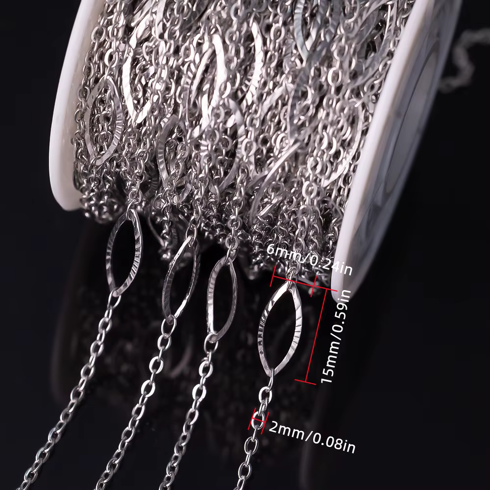 Bracelet en acier inoxydable doré pour femme, 1 mètre, ne se décolore pas, composants de collier bri