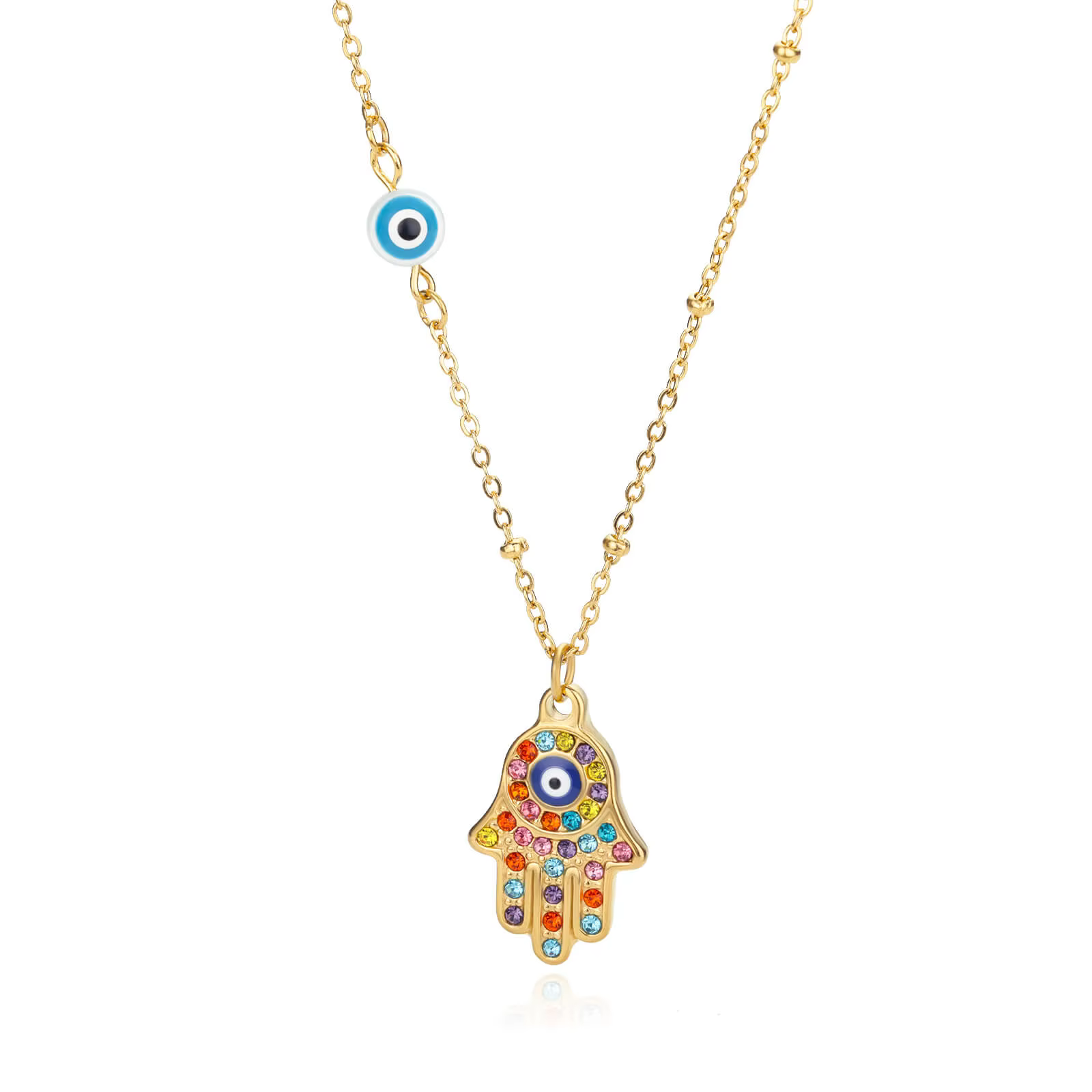 Collier ovale Rose pour femmes, couleur or, acier inoxydable, goutte d'huile blanche, Zircon, bijoux