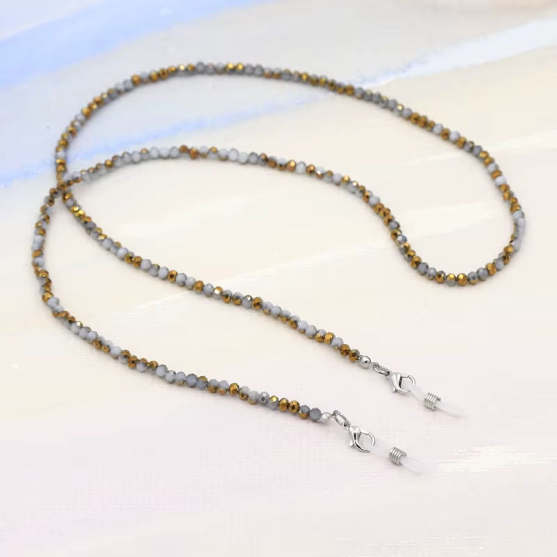 JOFashion-Lunettes de soleil en perles de cristal multicolores pour femmes, bijoux, lanière anti-per