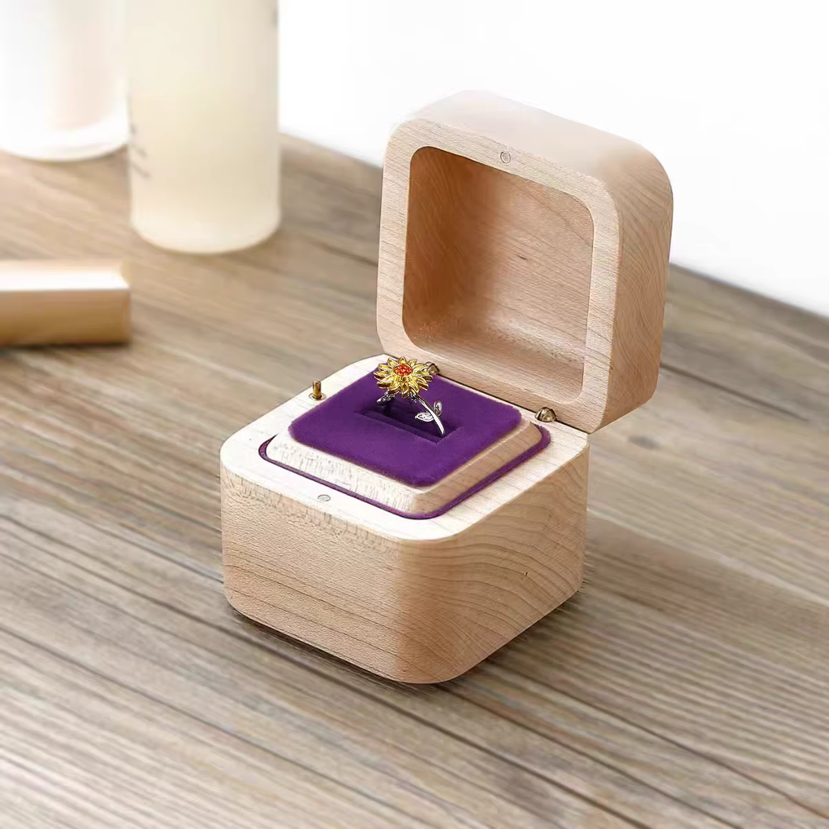 Boîte à musique Roosiking Ring Box ♫ Un amour ♫   Organisateur de bijoux Famille Saint Valentin Noël