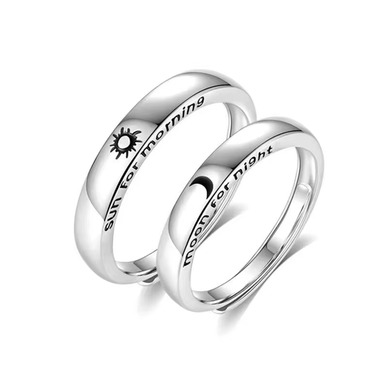 Nouvelle bague en cristal bleu céleste étincelant avec lune, soleil et étoile pour femme, élégante, 
