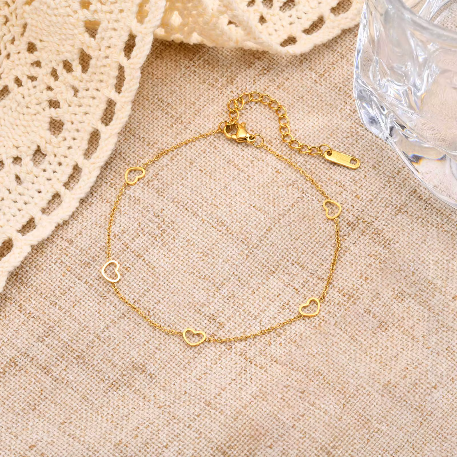 ChimCoussins-Bracelet de cheville à breloques pour femmes et filles, bijou en acier inoxydable, acce