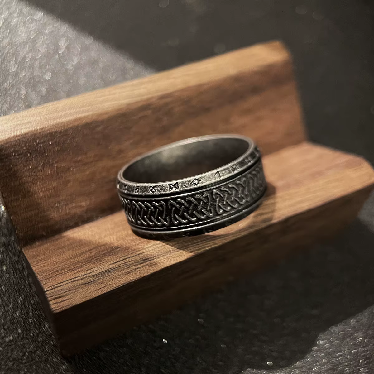 Bague en acier inoxydable gravé à motif de Rune Antique pour hommes, Viking Punk gothique, bijoux pa