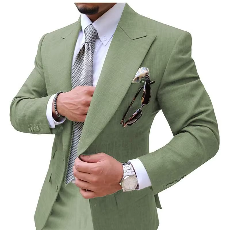 Costumes pour hommes costume pour hommes 2 pièces casual coupe ajustée bal Noble Champagne gris Blaz