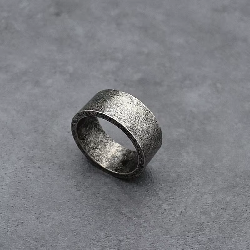 Bague rune viking vintage pour homme, punk simple, acier inoxydable, motard, nordique, document anti