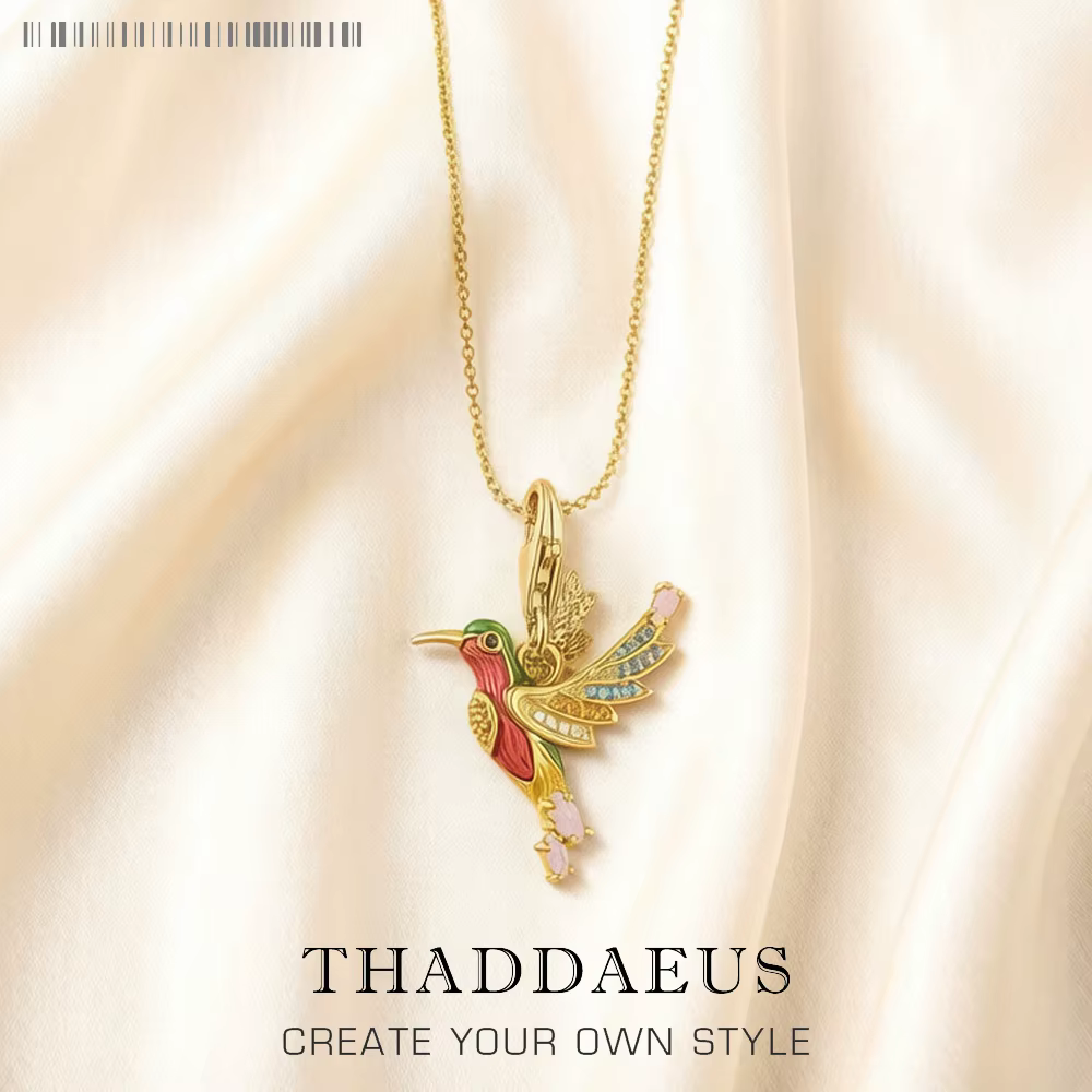 Collier colibris coloré, Bijoux fins bohémien en argent Sterling 2021, flambant neuf, cadeau ludique