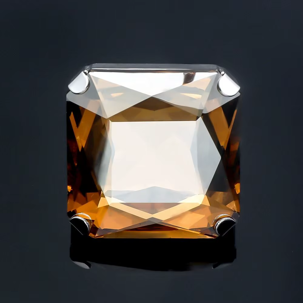 Bague carrée en biscuits vintage, cristal de mariage, grandes matiques réglables, accessoires de bij
