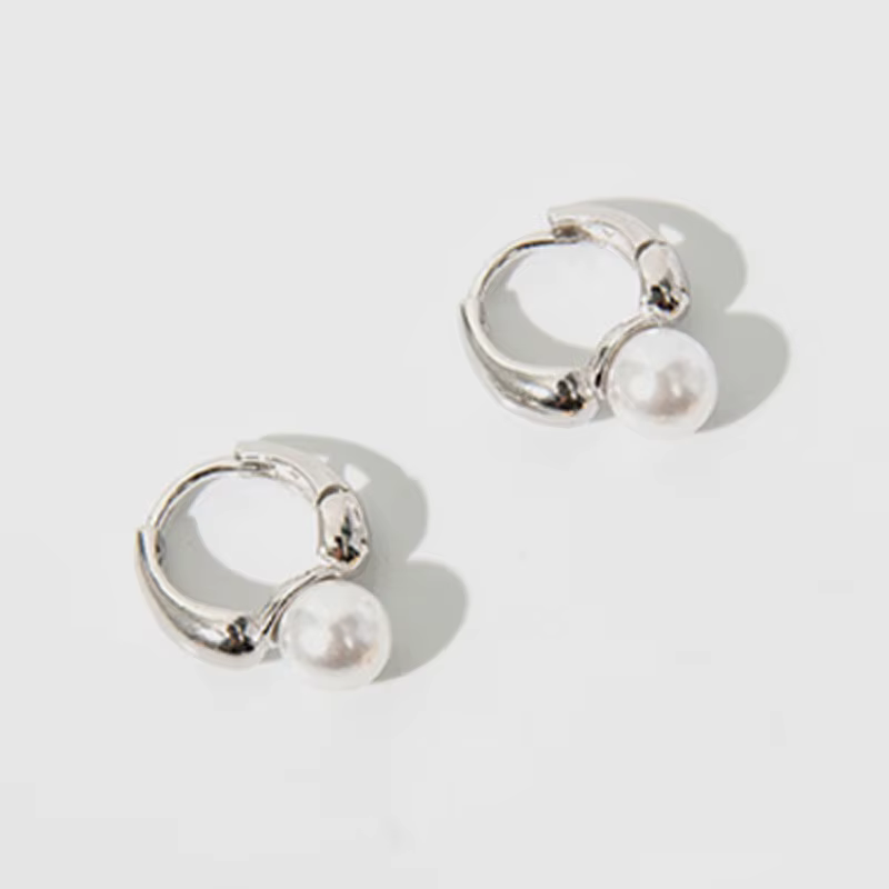 Boucles d'oreilles en argent Sterling 925 pour femmes, petit anneau de perles, Piercing de mariage, 