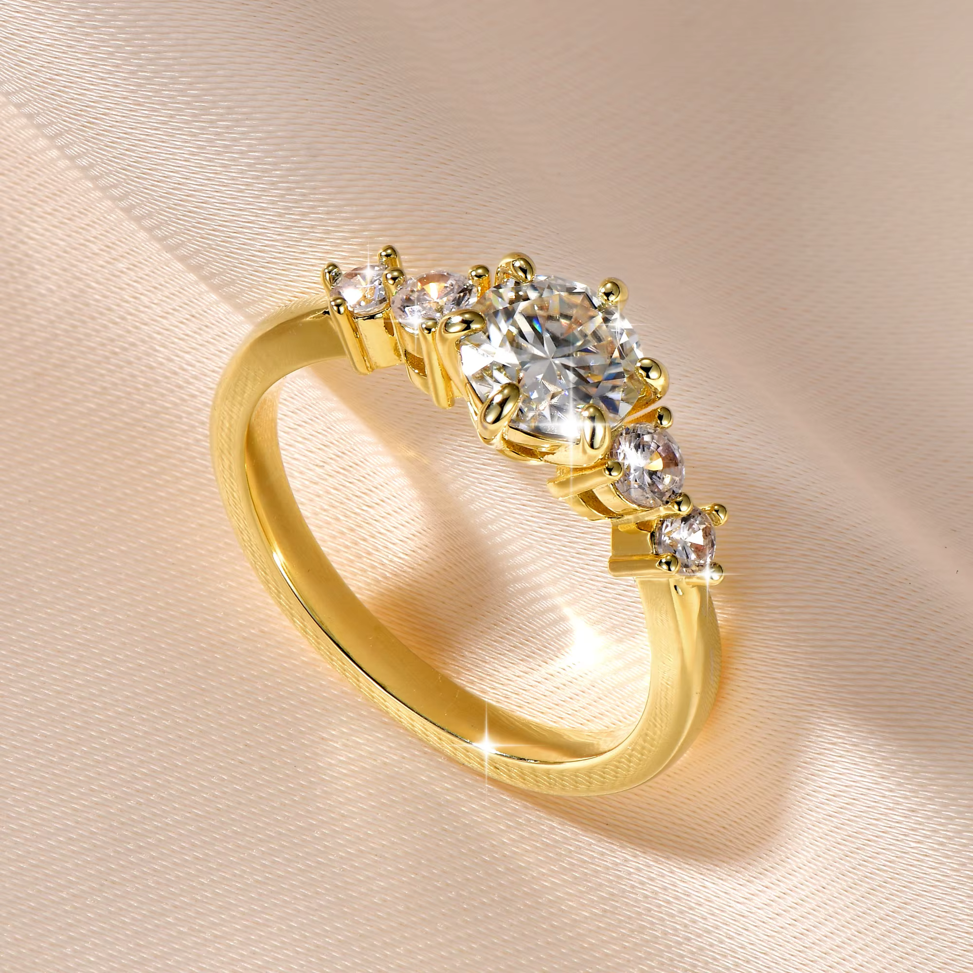 Celestinov – bagues en Moissanite de couleur D, Design à la mode, bague dorée classique de haute qua