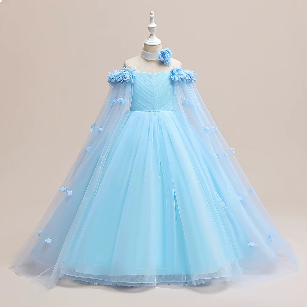 Robe de soirée princesse pour filles, robe de mariée à fleurs pour spectacle de Piano, spectacle d'h