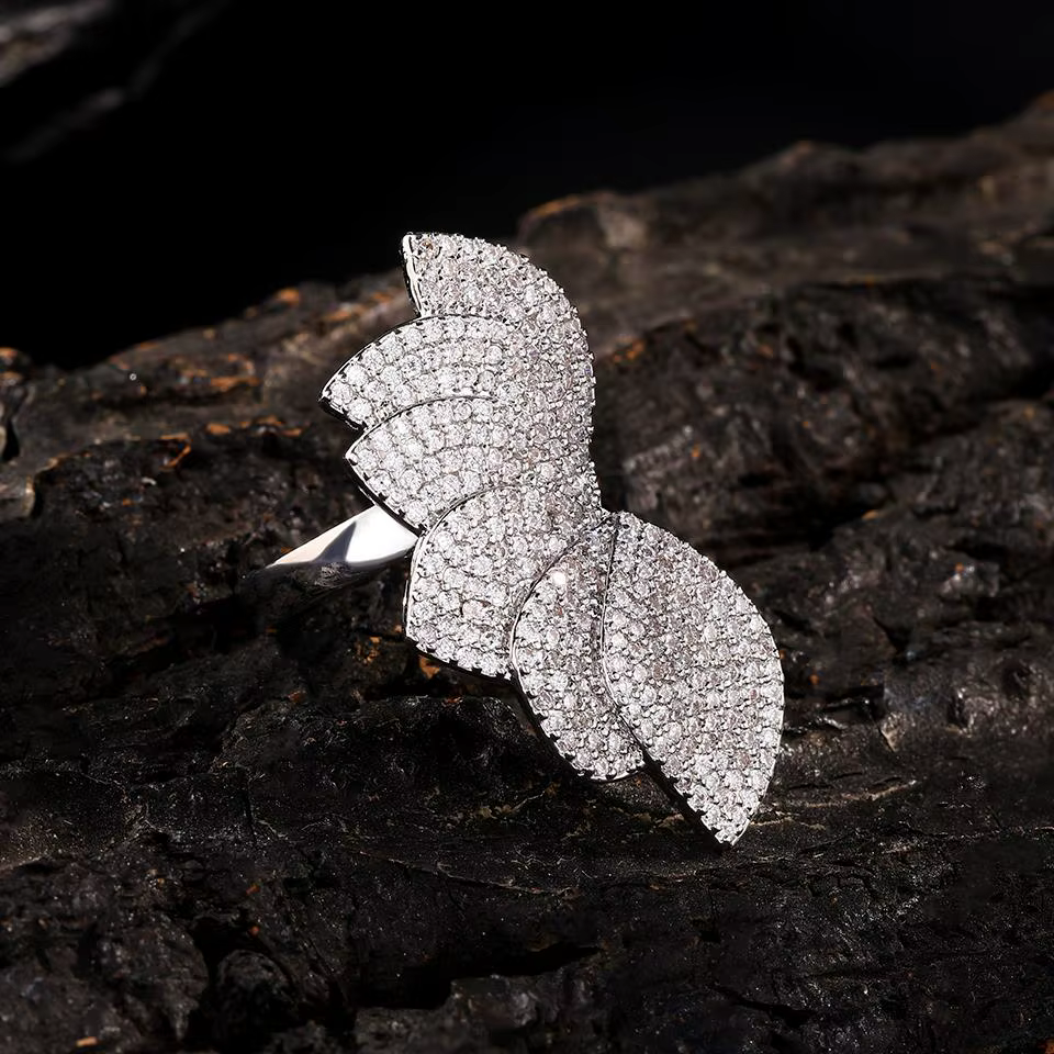 ZAKOL haute tempérament fleur conception Micro-ensemble CZ Zircon anneau pour les femmes exquis et é