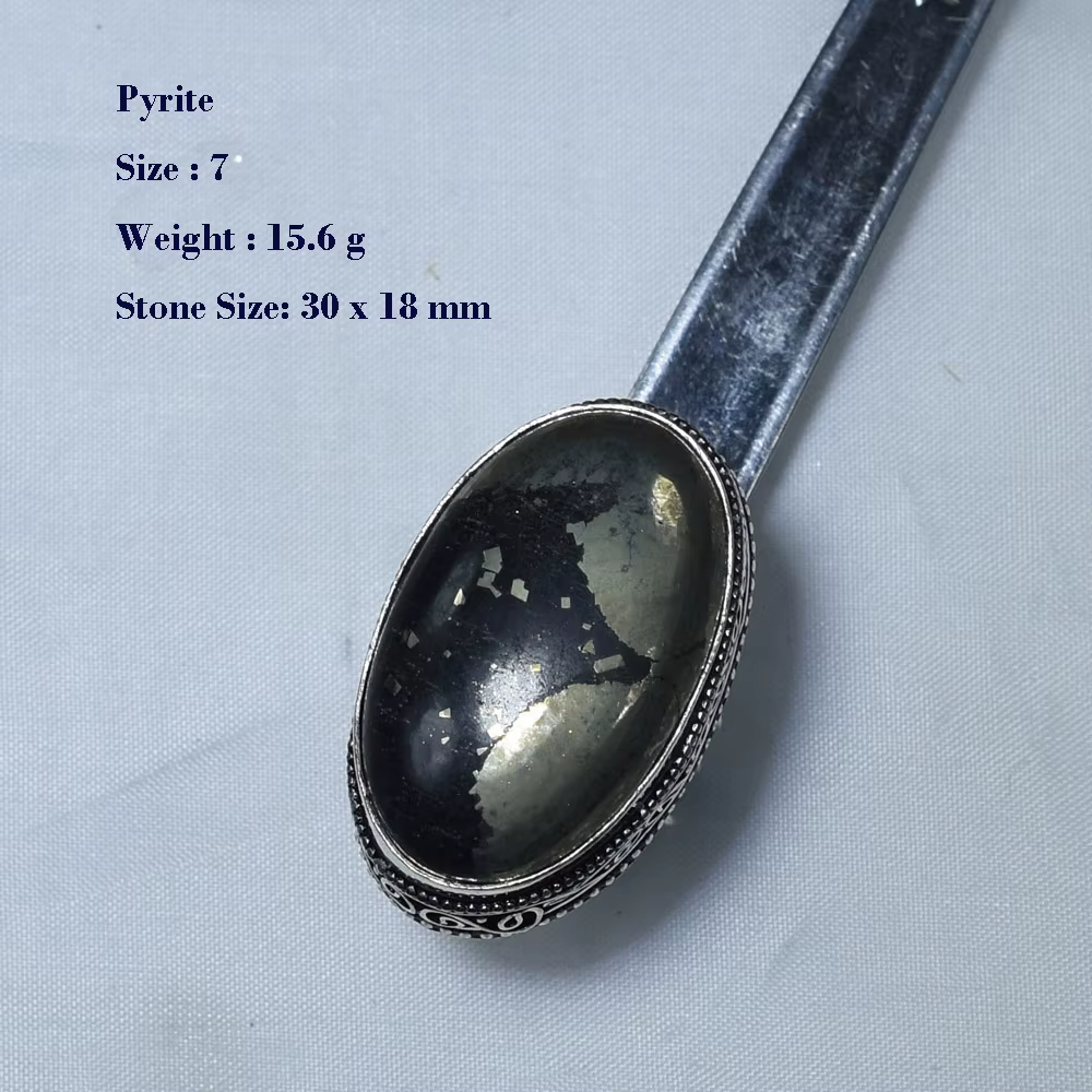 Bague Antique Véritable Amazonite Bronzite Jaspe Agate