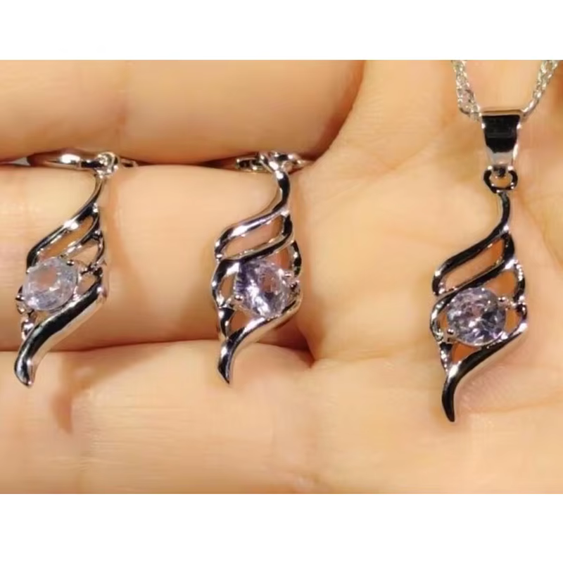 Ensembles de bijoux géométriques en argent 925, colliers et boucles d'oreilles pour femmes, ensemble