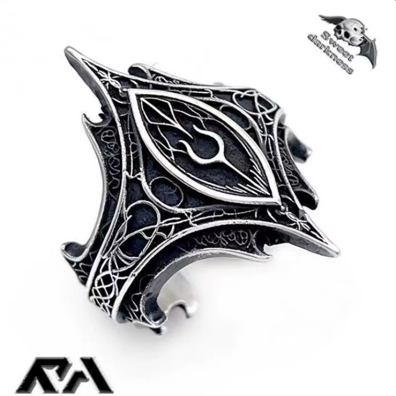 Bague ouverte gothique rétro, motif irrégulier, personnalisée, unisexe, accessoire de doigt, bijou d