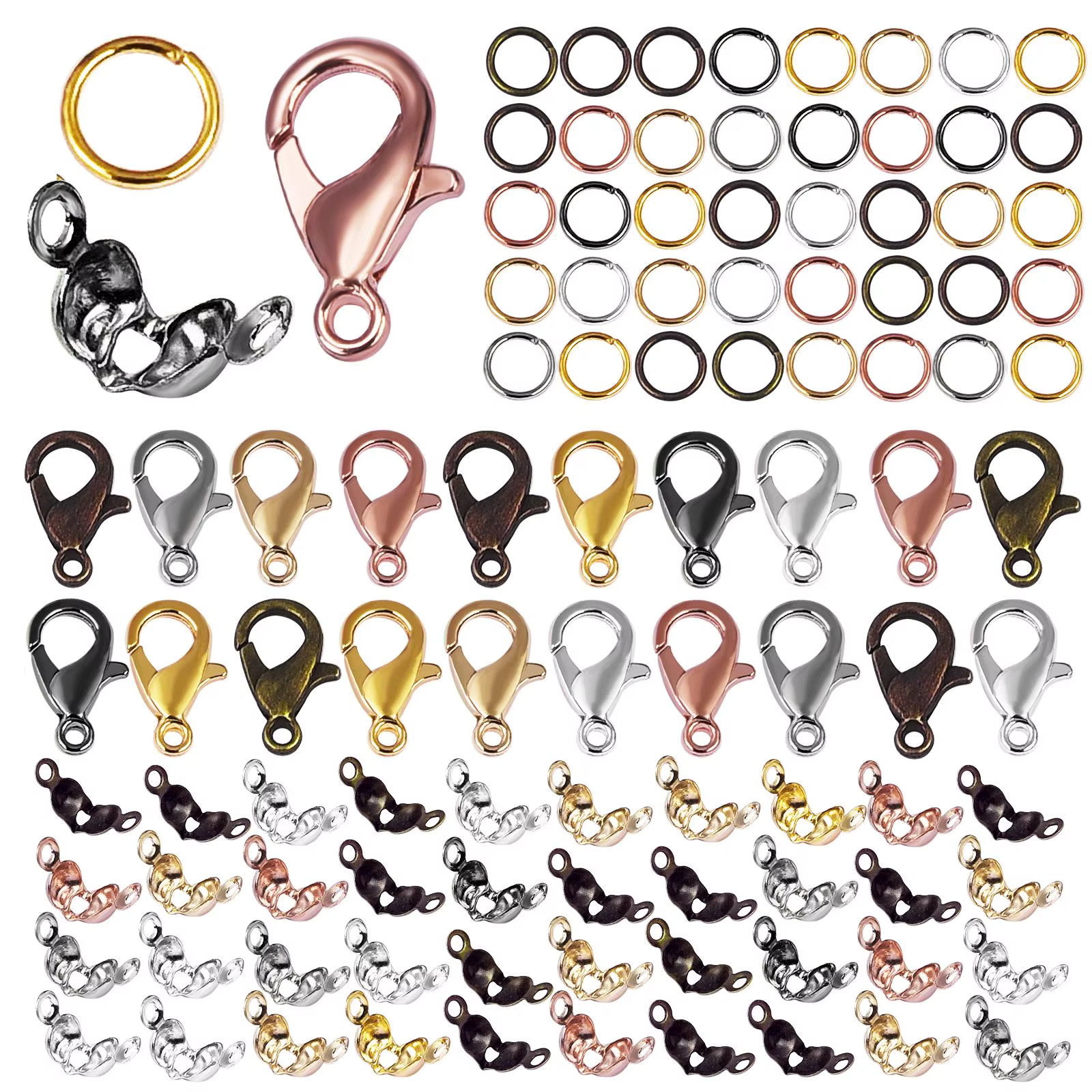 Fermoir ster corrigé pour bracelet et collier, connecteur d'anneaux diabétiques, ensemble d'accessoi