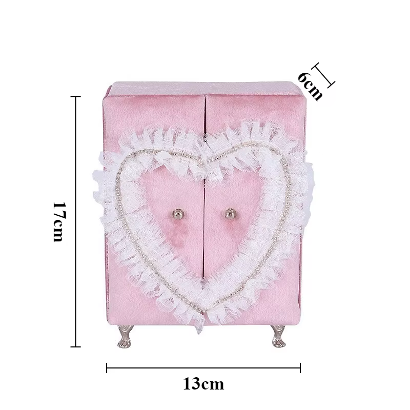 Boîte à bijoux rose, boîtes de rangement de bijoux mignonnes, boîte de rangement de bagues et de bou