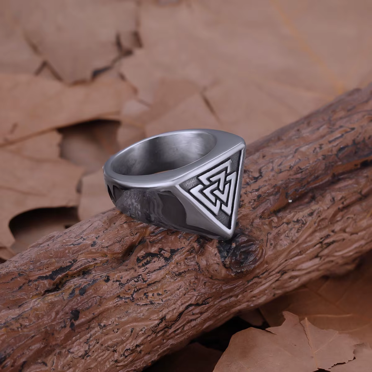 Bague de polissage en acier inoxydable fait à la main pour hommes et femmes, bijoux nordiques Vibasi