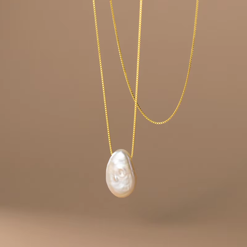 Bijoux de marque de mode personnalisés, pendentif en perles baroques naturelles irrégulières, collie