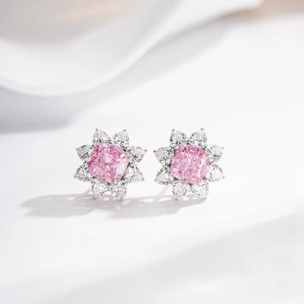 Wong Rain – boucles d'oreilles en argent Sterling 925, saphir de laboratoire, Citrine, diamant à hau