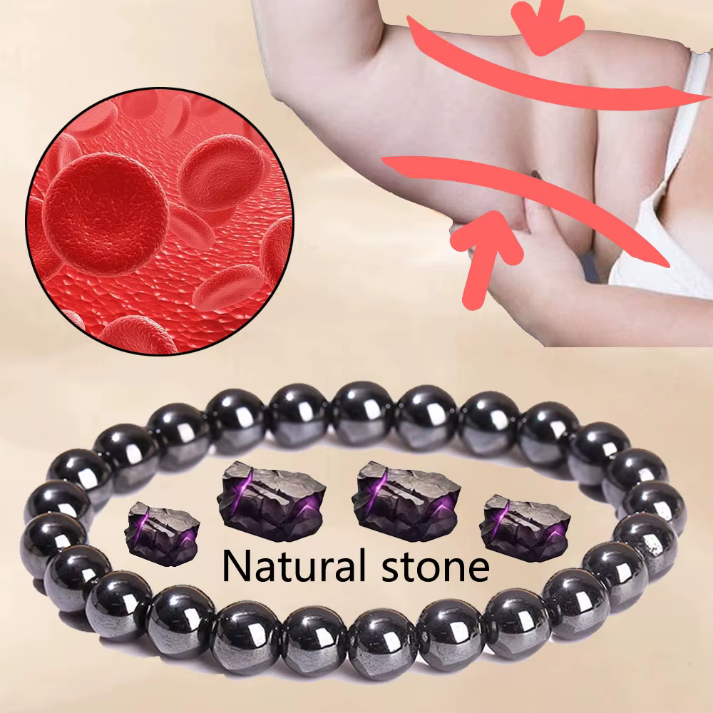 Bracelets en pierre naturelle d'obsidienne noire, soulagement des graisses, favorise la Circulation 