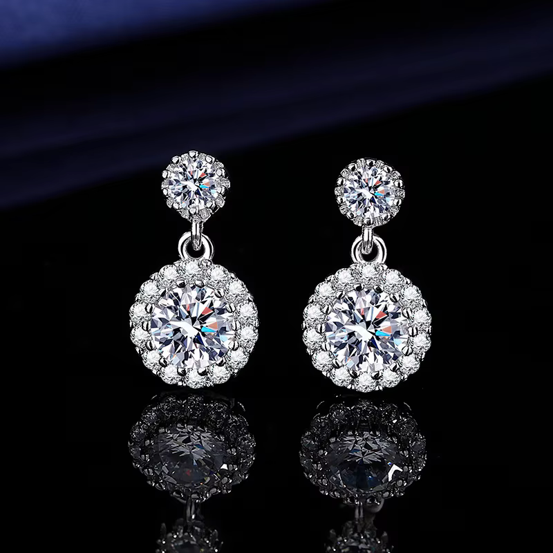 Boucles d'oreilles en argent sterling 925, bijoux classiques exquis pour femmes, bijoux de mariage, 