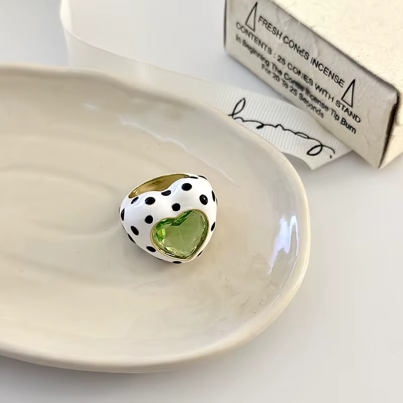 Bague en cristal incrustée de vaches pour femmes, mode coréenne