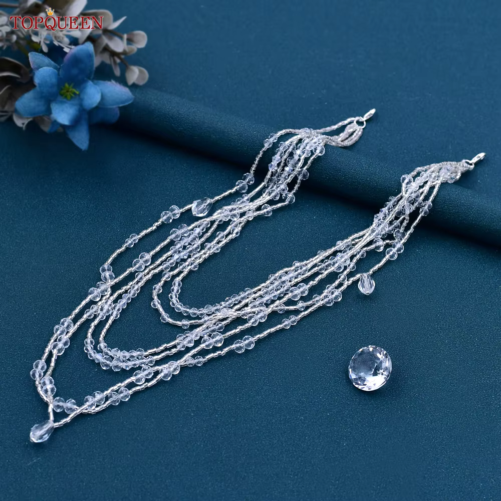 TOPQUEEN SG04 bijoux mariée accessoires de mariage cristal gland pendentif collier femmes boléro châ