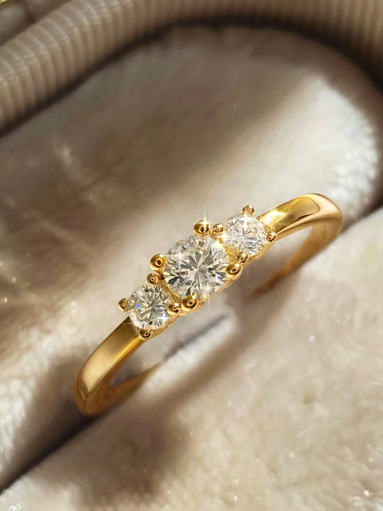 Bague en argent Sterling 925 pour femmes, magnifique et brillant, trois Zircons, fiançailles, fête d