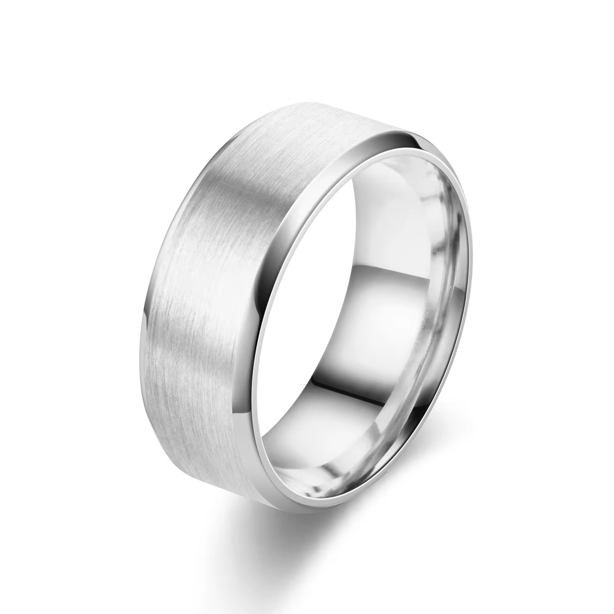 Bague classique en tungstène pour hommes et femmes, 6 couleurs, 8mm, Surface en acier inoxydable bro
