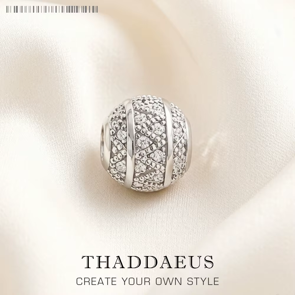 Breloque en forme de bille Zig Zag pour femmes, bijoux fins à faire soi-même, en argent Sterling 925