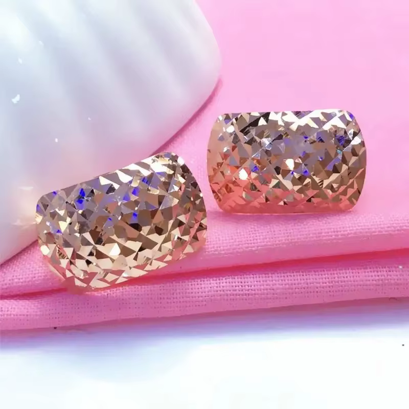 Boucles d'oreilles gypsophile brillantes plaquées or rose violet 14 carats pour femmes, bijoux géomé