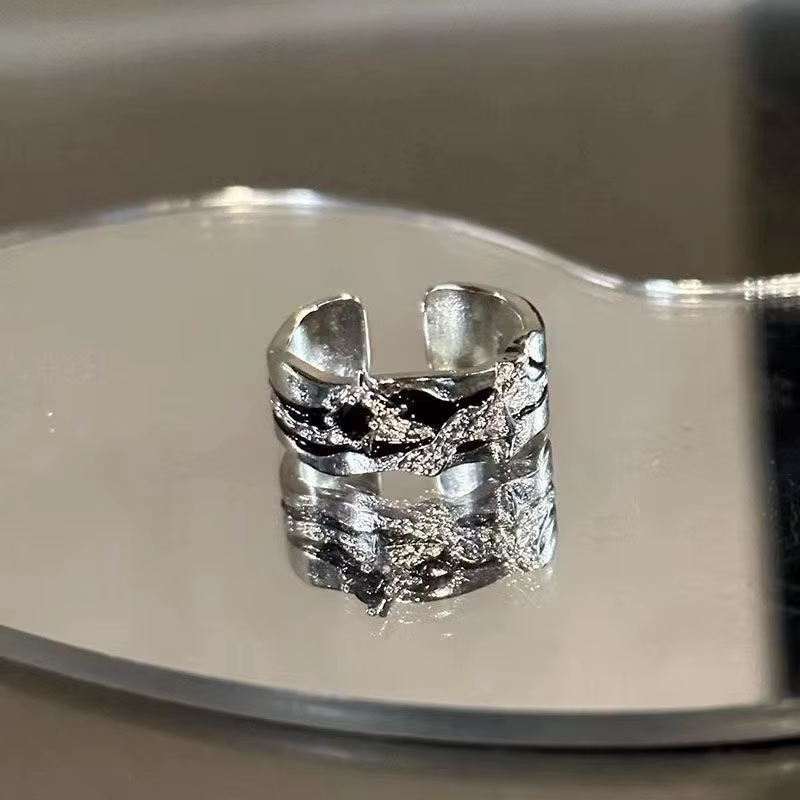 Bague gothique vent foncé Starlight pour femmes et hommes, bijoux étoile, vent froid, anneau ouvert,