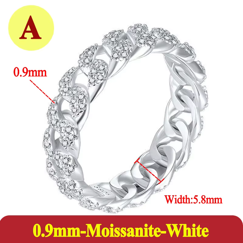 Bague de mariage cubaine de luxe plaquée or 18 carats pour homme, bague de fiançailles en argent Ste