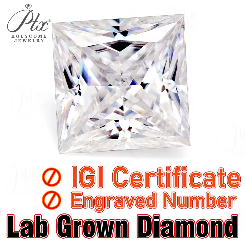 Diamant cultivé en laboratoire diverses formes rondes/ovales/poire/émeraude HPHT CVD DEF couleur VS-
