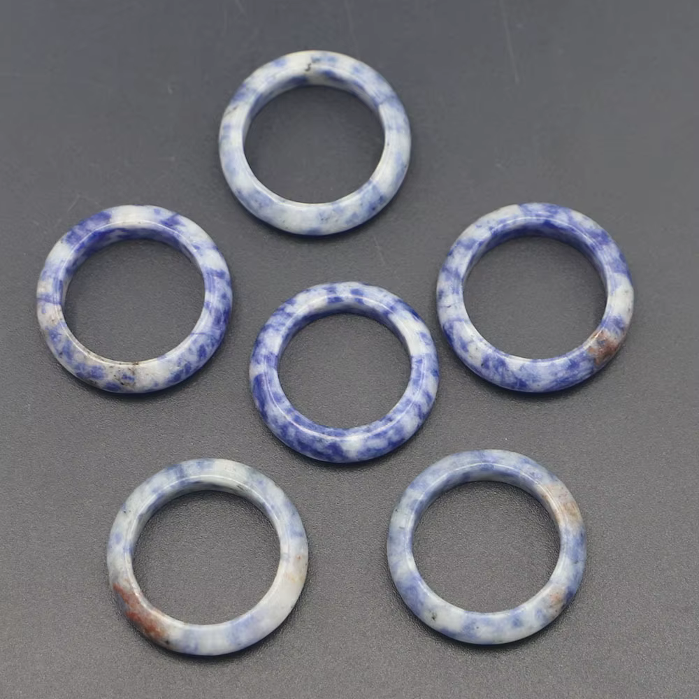 1 bague en pierre de sodalite, bague en pierre naturelle, 4 tailles 17 #   18 #   19 #   20 #   Bagu