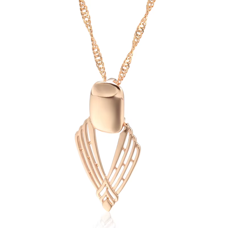 Kinel nouvelle mode brillant pendentif collier pour femmes géométrie inhabituelle creux 585 couleur 